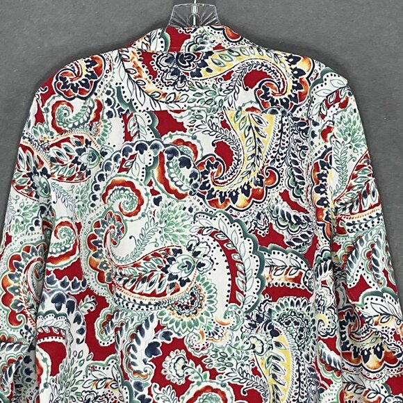 Champs Shirt Women XL Multicolor Paisley Button Up No Iron 3/4‎ Sleeve Classic - Picture 7 of 13